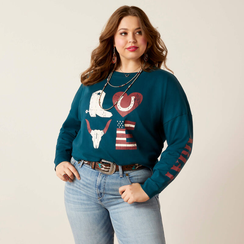 Ariat Women's LOVE Oversized Long Sleeve T-shirt