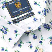 Brook Taverner Classic fit Shirt Plum Pattern