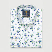 Brook Taverner Classic fit Shirt Plum Pattern