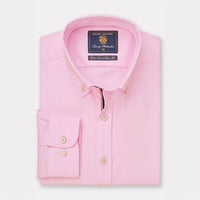 Brook Taverner Tailored Fit Stretch Cotton Oxford Shirt Pink