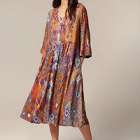 Sahara Ikat Print Twill Dress