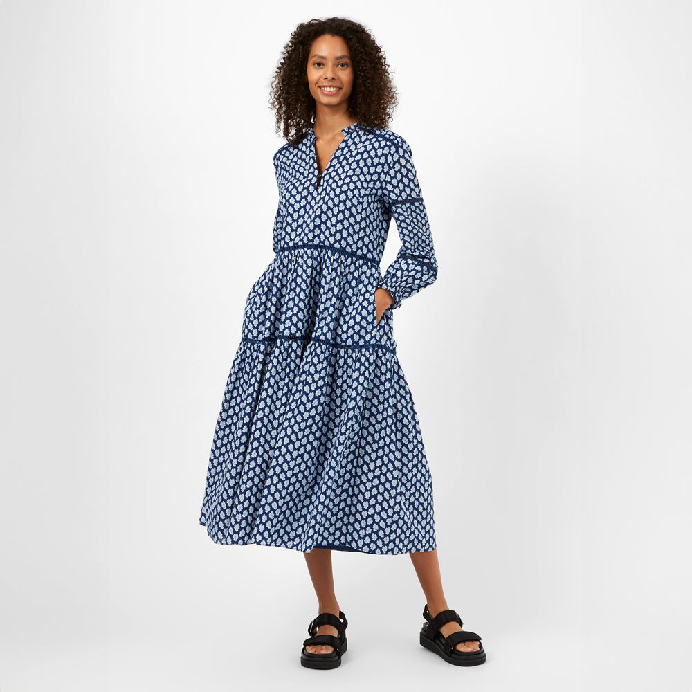 Great Plains Aspen Organic Bloom Tiered Midi Dress