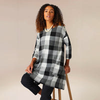 Sahara Crinkle Grid Check Tunic Black/White 3