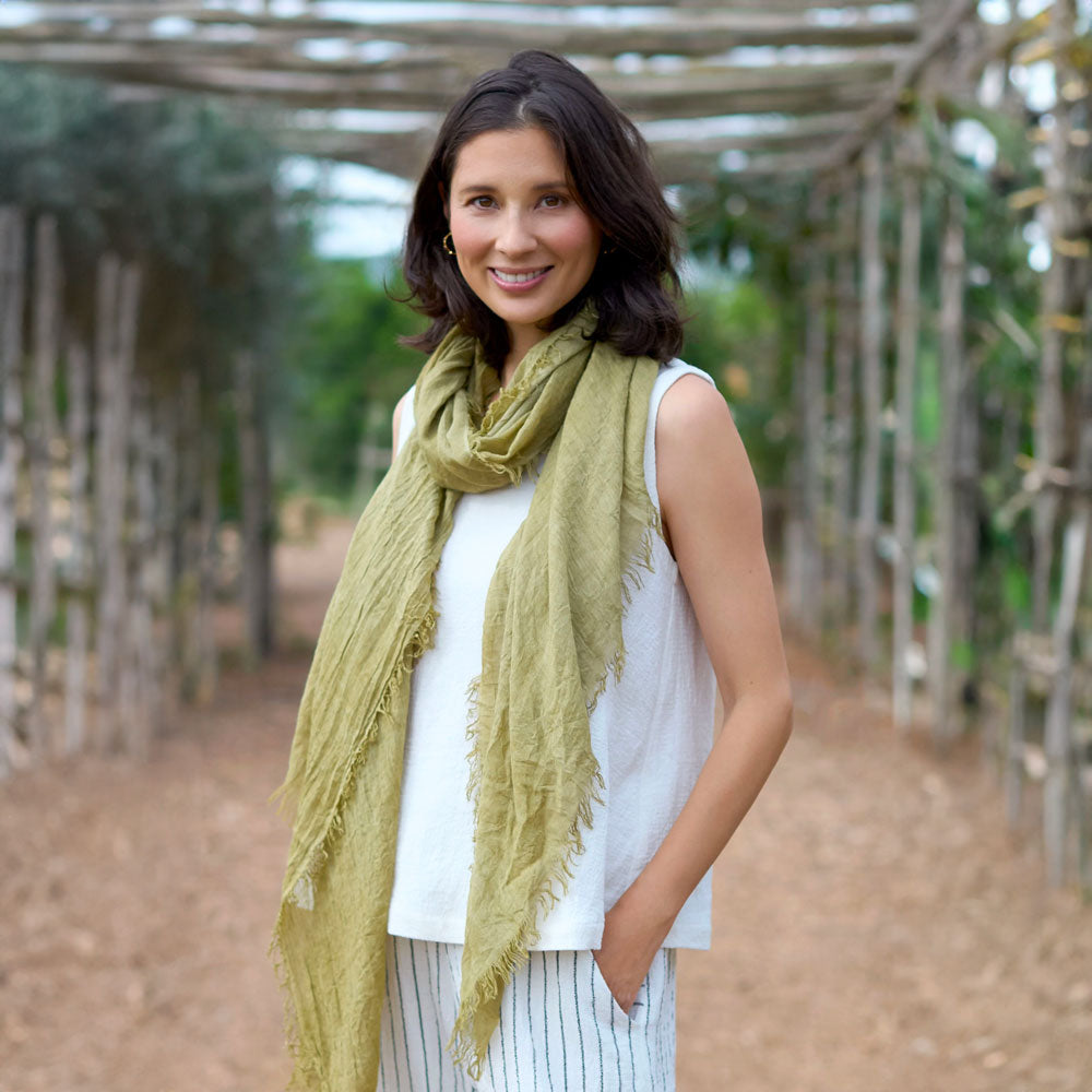 Sahara Linen Viscose Vest Ivory
