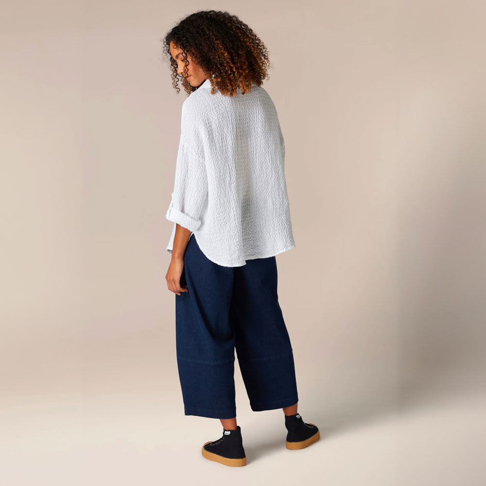 Sahara Waffle Linen Cowl Neck Top back