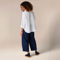 Sahara Waffle Linen Cowl Neck Top back