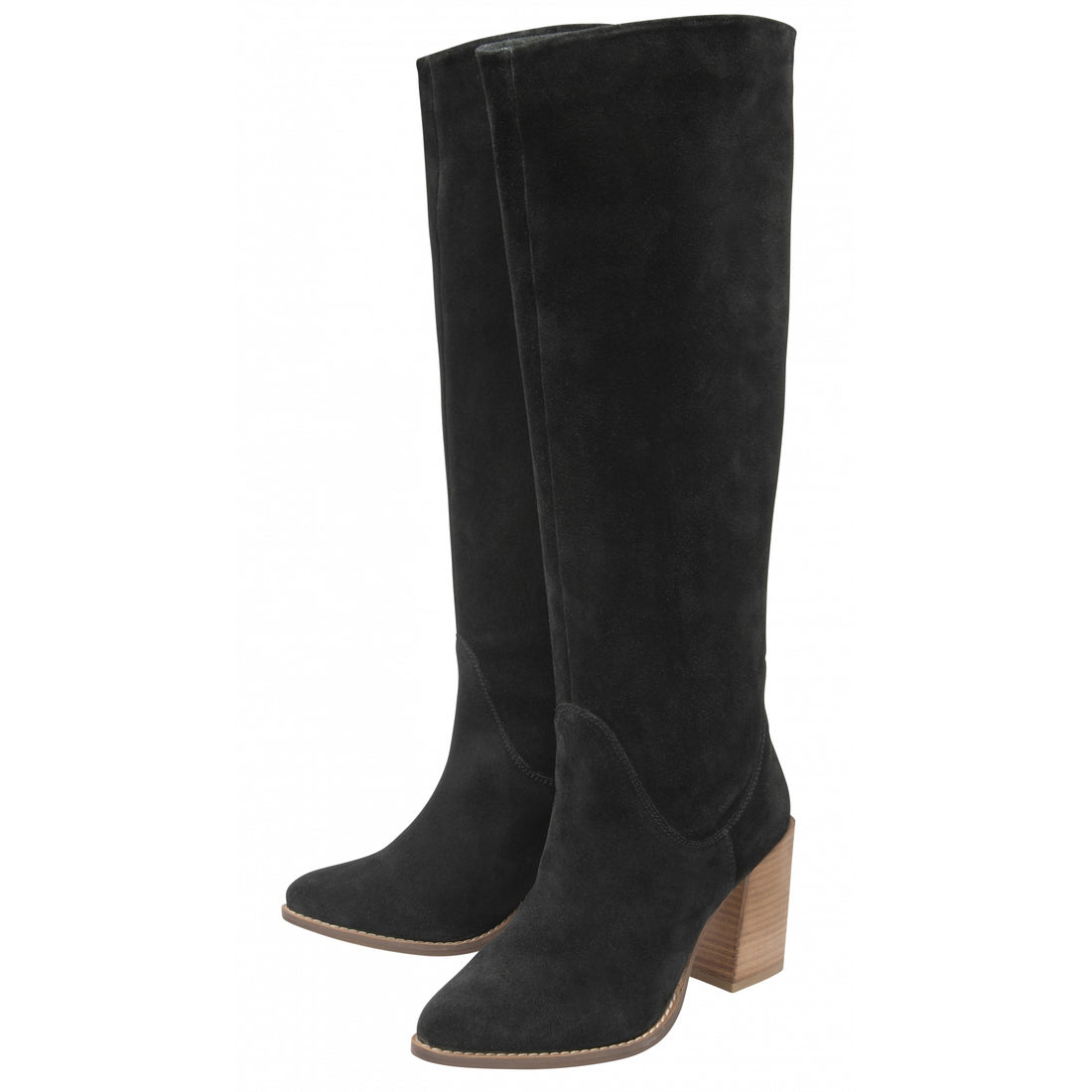 Ravel Black Suede Lumsden Heeled Knee High Boots