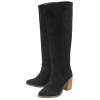 Ravel Black Suede Lumsden Heeled Knee High Boots