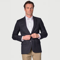 Brook Taverner Camberley Navy Pure New Wool Check 2