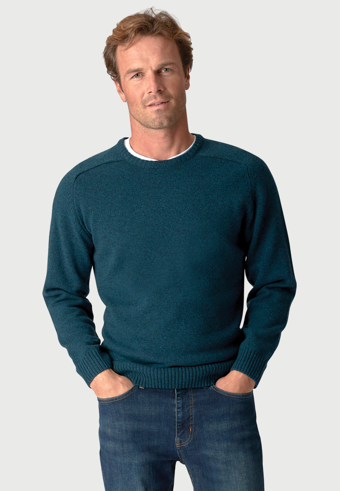 Brook Taverner Charlbury Lambswool 7 Gauge Crew Neck Jumper