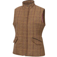 Hoggs of Fife Eden Tech Tweed Gilet - Bracken/Blackberry