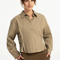 YAYA Poplin Blouse Button Detail