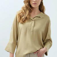 YAYA Soft Blouse with Polo Collar