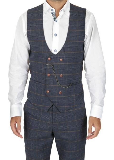 Marc Darcy Jenson Marine Navy Waistcoat