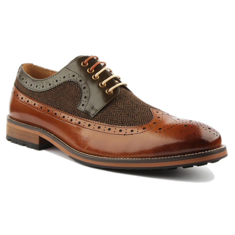 Oxford Justin Reece Mens Brogues Justinreess James Brown Blue Sole