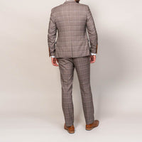 Marc Darcy Slim Fit Ray Tan Check Jacket v4