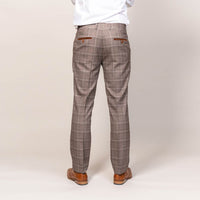 Marc DarcySlim Fit Ray Tan Check Trousers v1