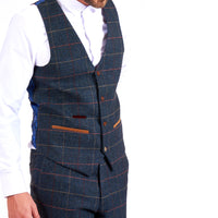 Marc Darcy Eton Tweed Check Waistcoat