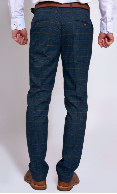 Marc Darcy Jenson check Marine Navy Trousers