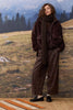 Oui Brown Checked Trousers
