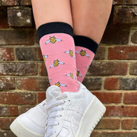 Swole Panda Pink Bumble Bee Sock