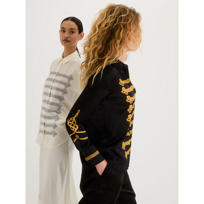 Charlotte Sparre Silk Shirt Me Uniform Silver