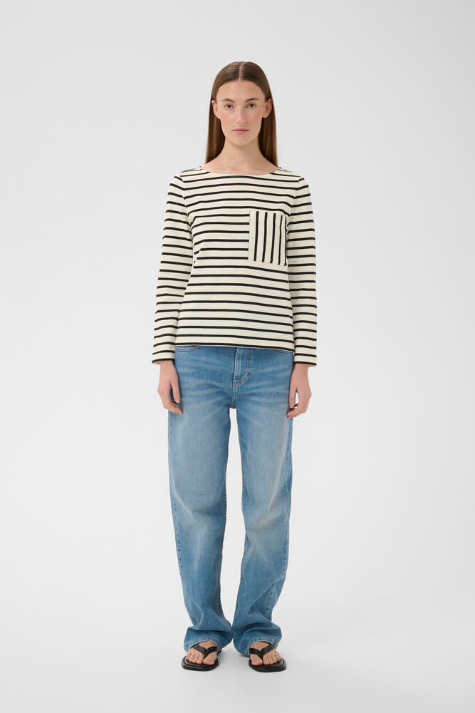 In-Wear Dellaiw T-Shirt Whisper White/Black Stripe