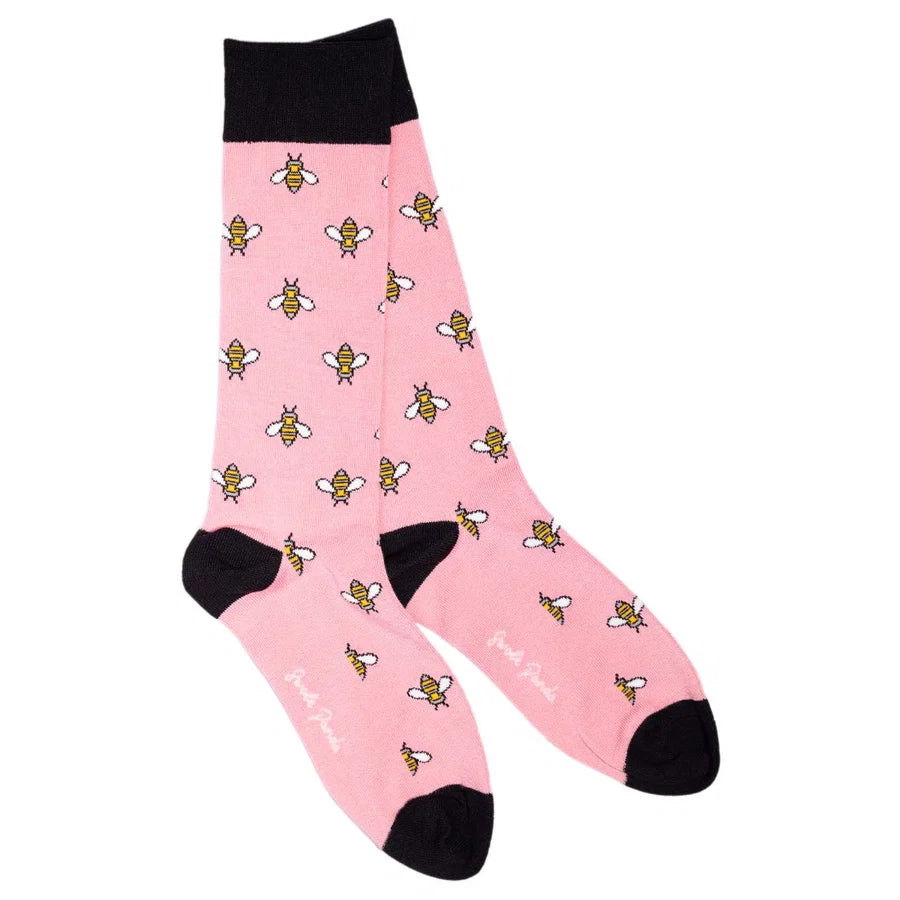 Swole Panda Pink Bumble Bee Sock