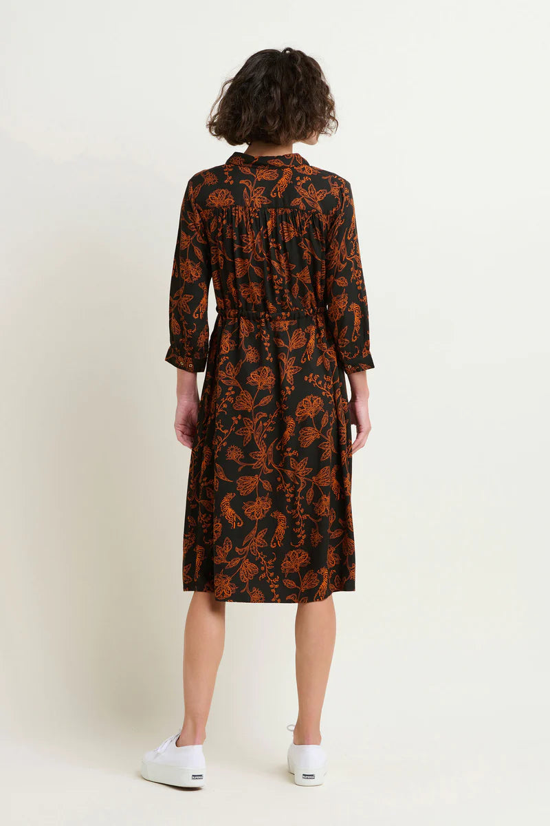 Brakeburn Henna Trail Midi Shirt Dress