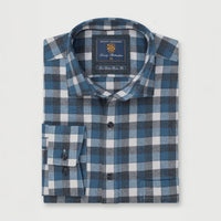 Brook Taverner Check Classic Fit Shirt Airforce