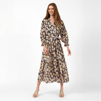 Great Plains Sunflower Print Organic Belted Dress