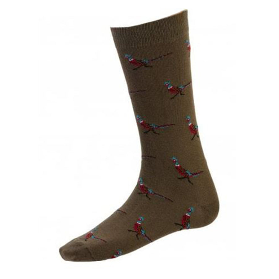 House of Cheviot Mens Pheasant Patterned Socks