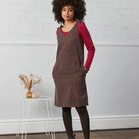 Nomads Tie Shoulder Needlecord Pinafore Dress -30% at Checkout