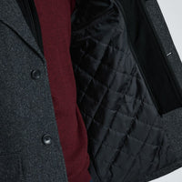 Brook Taverner Charcoal Short Overcoat- Charcoal