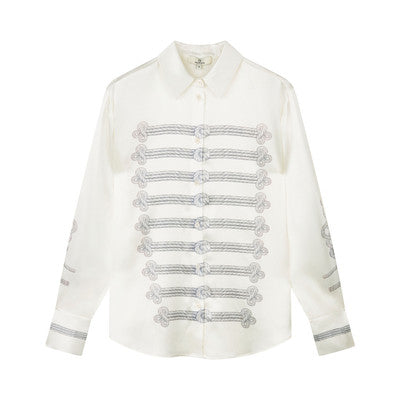 Charlotte Sparre Silk Shirt Me Uniform Silver