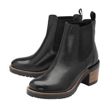 Ravel Black Leather Bray Pull-On Ankle Boots