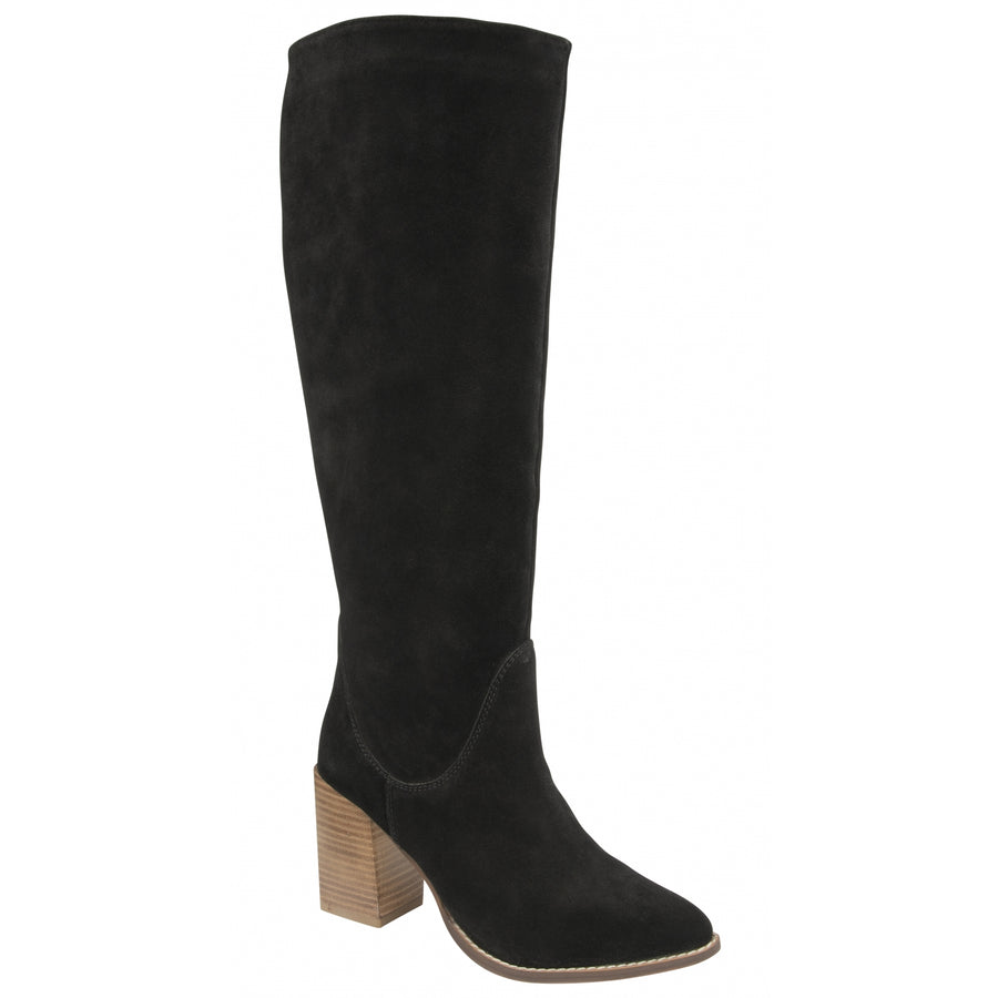 Ravel Black Suede Lumsden Heeled Knee High Boots