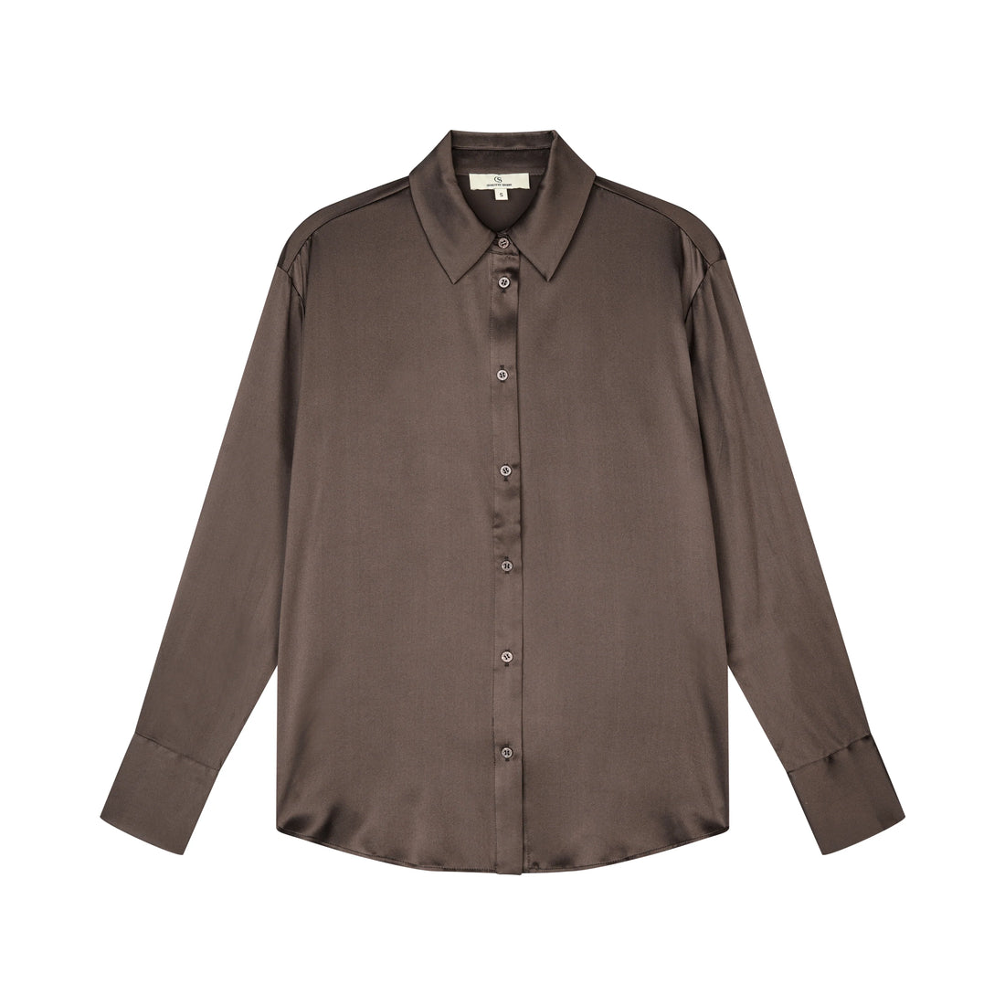 Charlotte Sparre Silk Shirt Me-Solid Brown