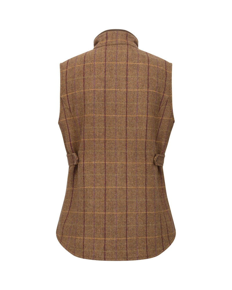 Hoggs of Fife Eden Tech Tweed Gilet - Bracken/Blackberry