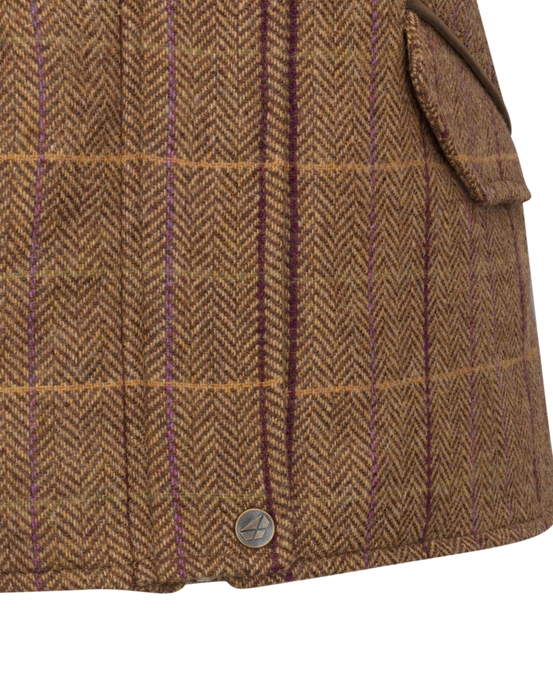 Hoggs of Fife Eden Tech Tweed Gilet - Bracken/Blackberry