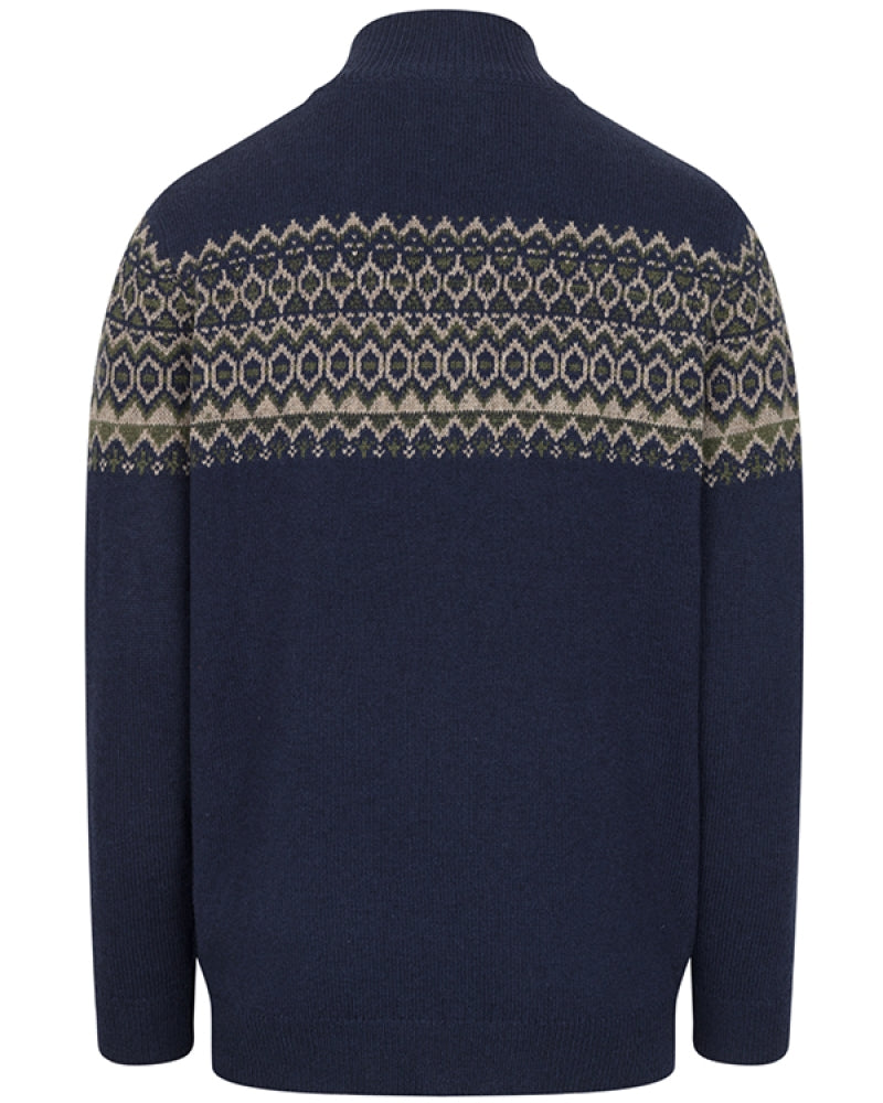 Hoggs Mens Colonsay Fair Isle 1/4 Zip Pullover