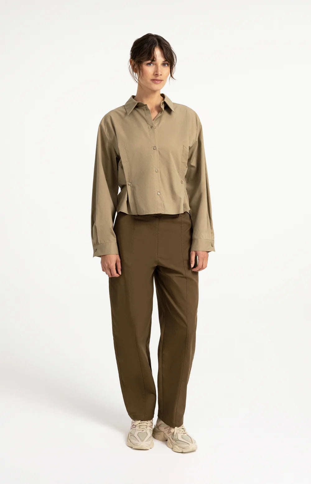 YAYA Poplin Blouse Button Detail