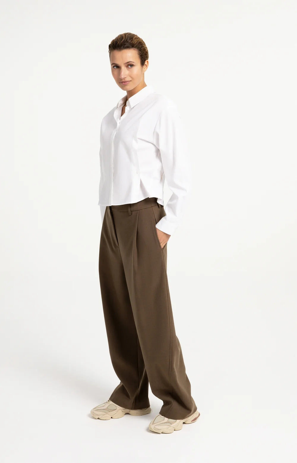 YAYA Poplin Blouse Button Detail