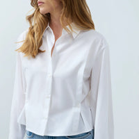 YAYA Poplin Blouse Button Detail