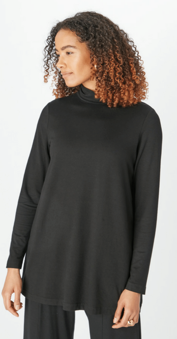 Sahara Fluid Crepe Flared Polo Neck