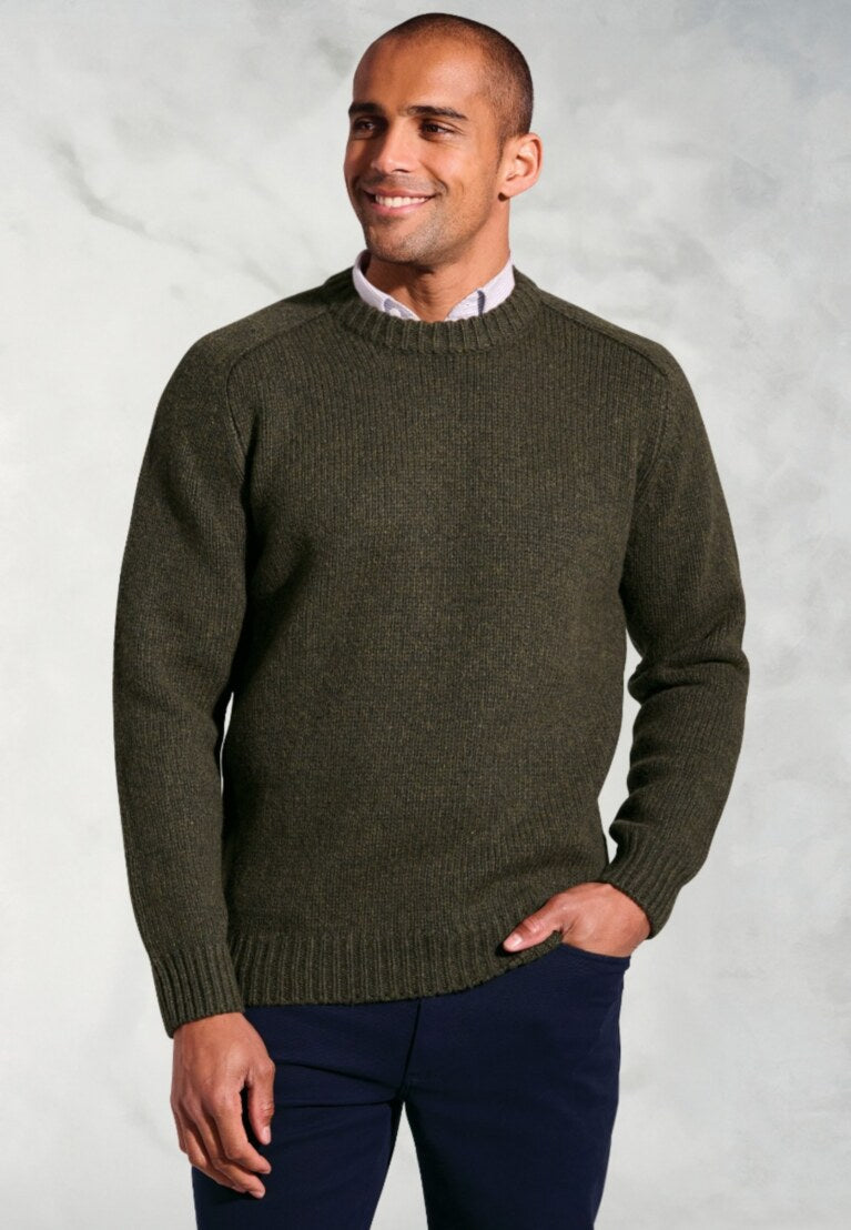 Brook Taverner Rooth Khaki Chunky Crew Neck