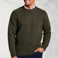 Brook Taverner Rooth Khaki Chunky Crew Neck