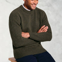 Brook Taverner Rooth Khaki Chunky Crew Neck