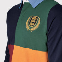 Brook Taverner Wyre Navy, Wine and Forest Harlequin Rugby Shirt