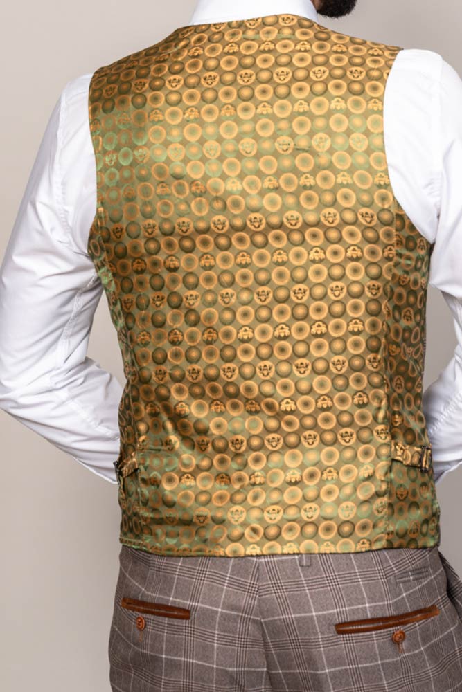 Marc Darcy Slim Fit Ray Tan Waistcoat